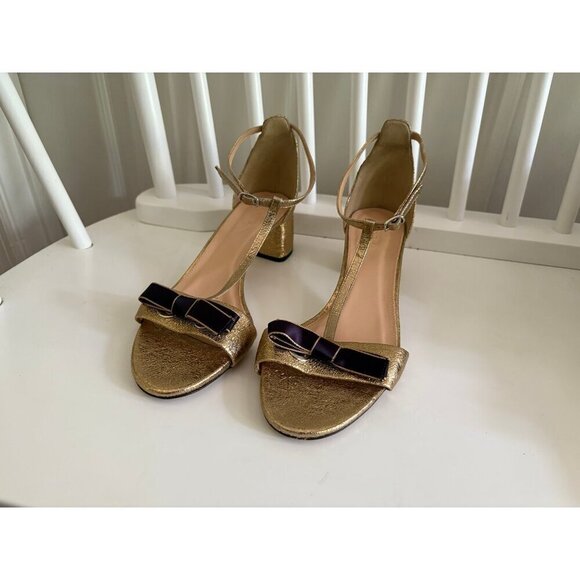 J. Crew Gold & Navy Heels - Picture 3 of 6